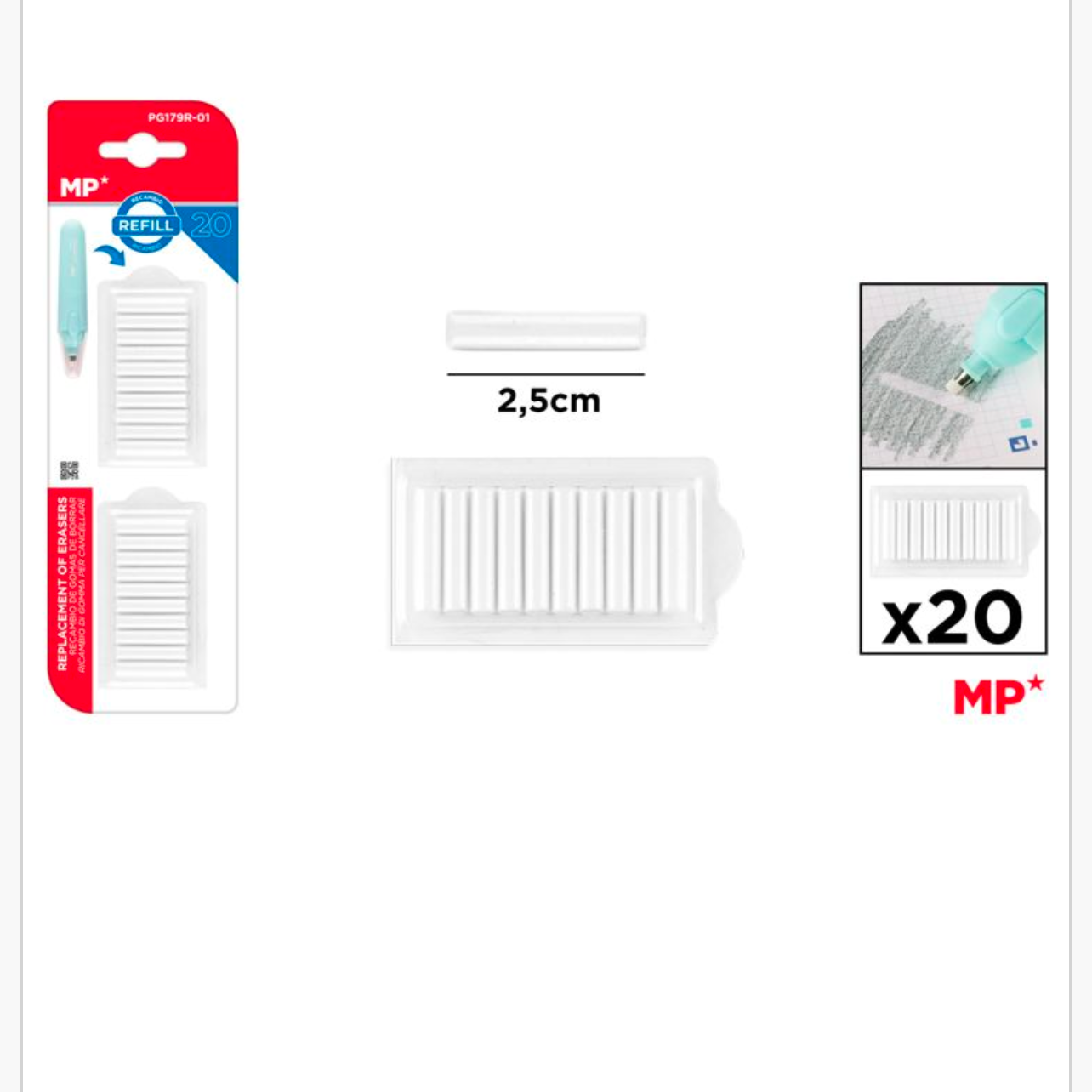 Eraser with refills