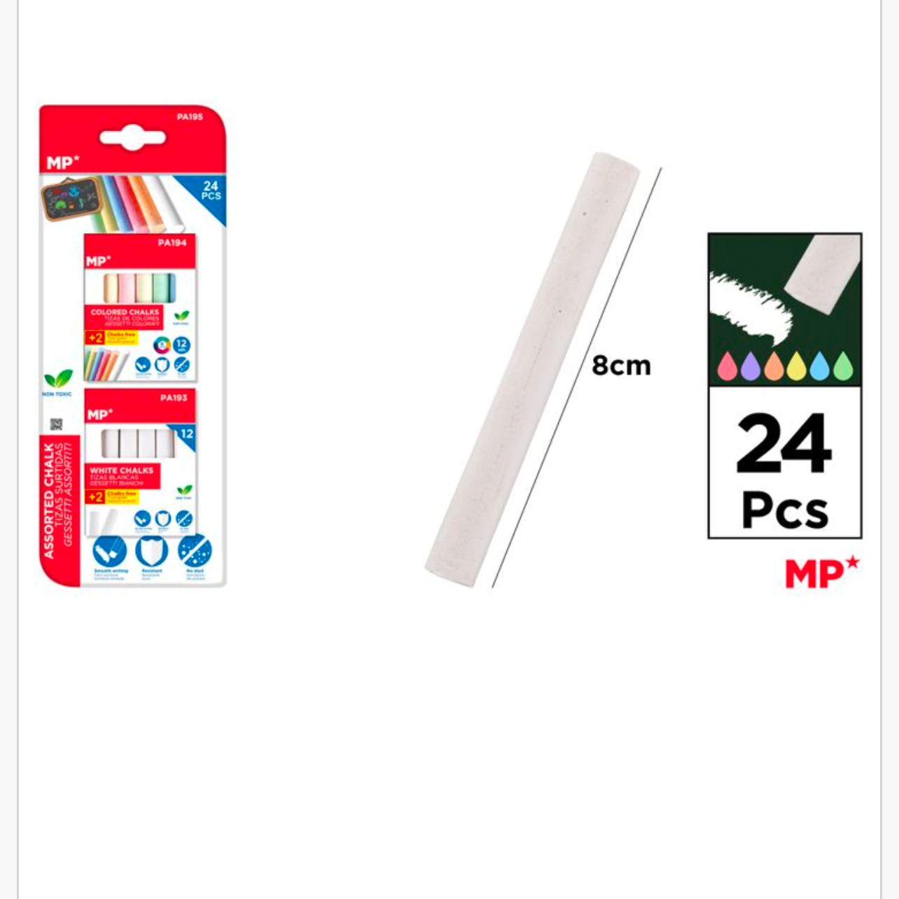 MP Tizas surtidas blíster 24 uds