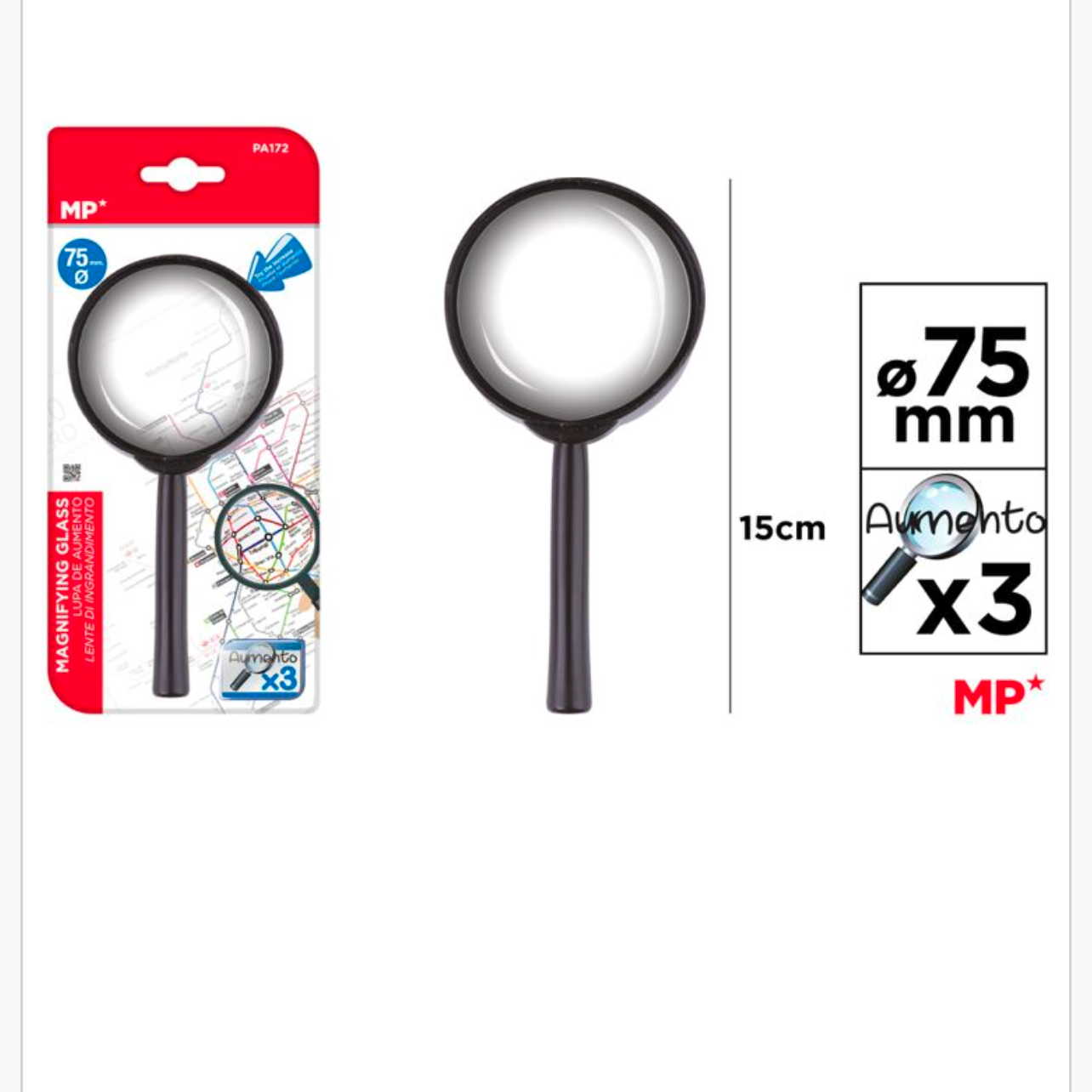 MP Lupa de aumento Ø 75 mm (x3)