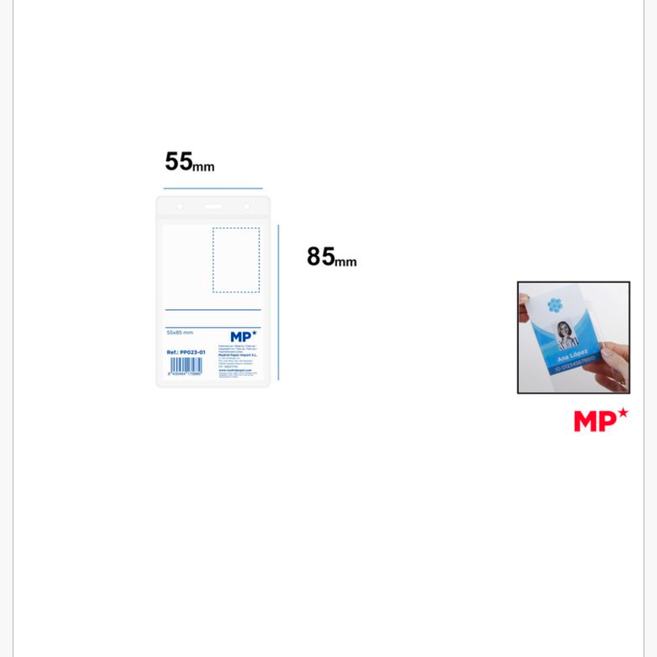 MP Tarjeta identificación vertical extensible