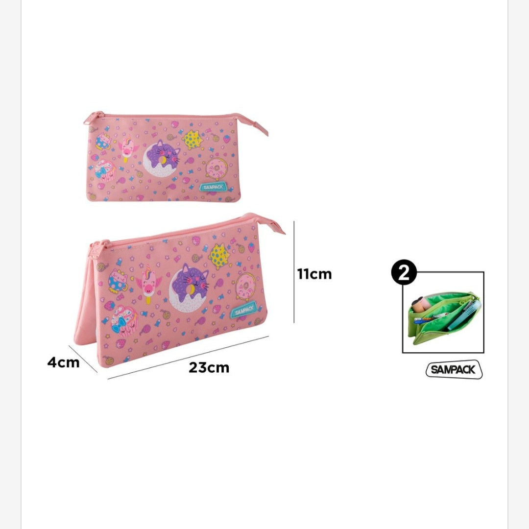 Estuche con dos compartimentos donut
