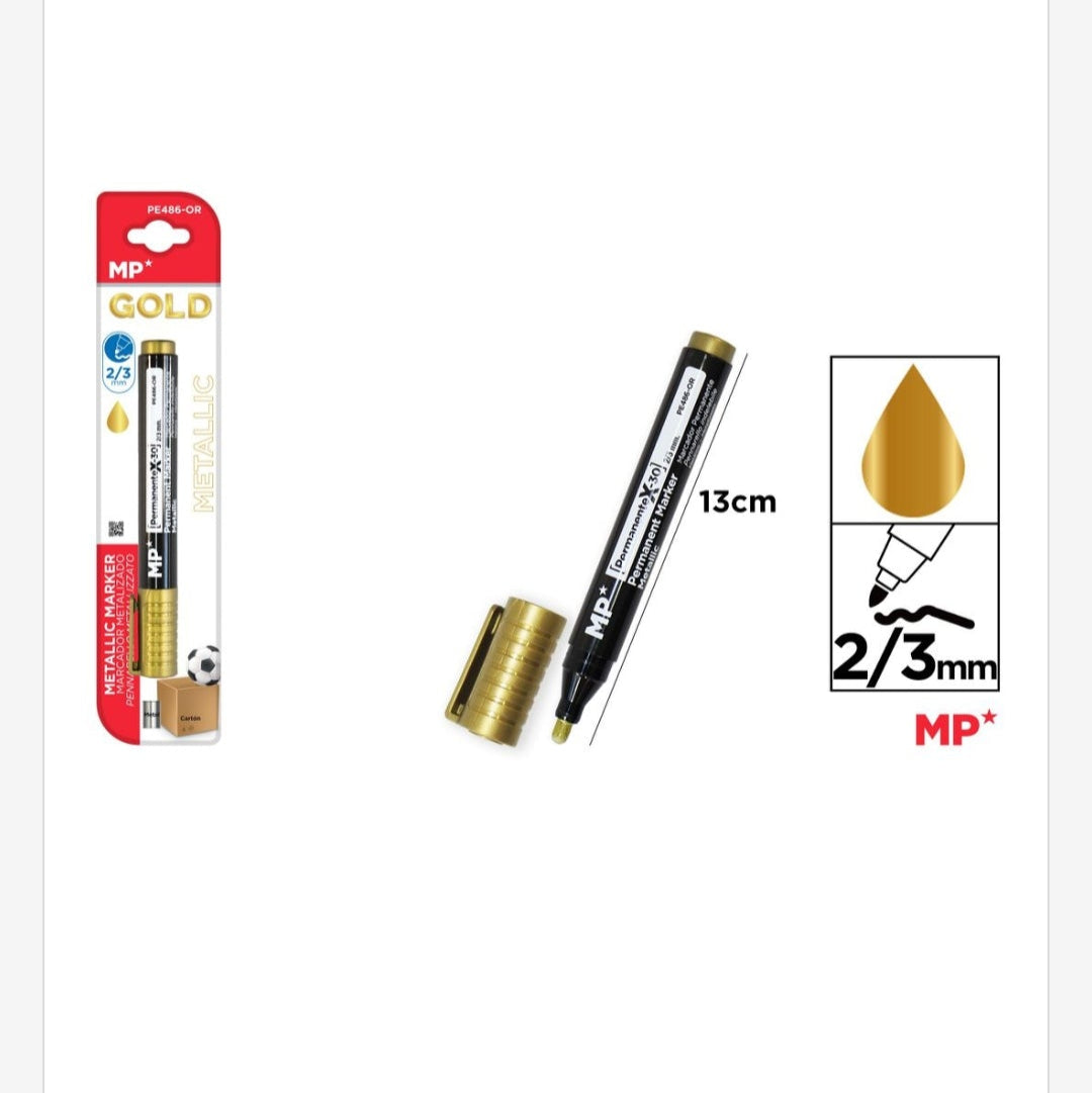 Marcador rotulador permanente oro 2/3mm