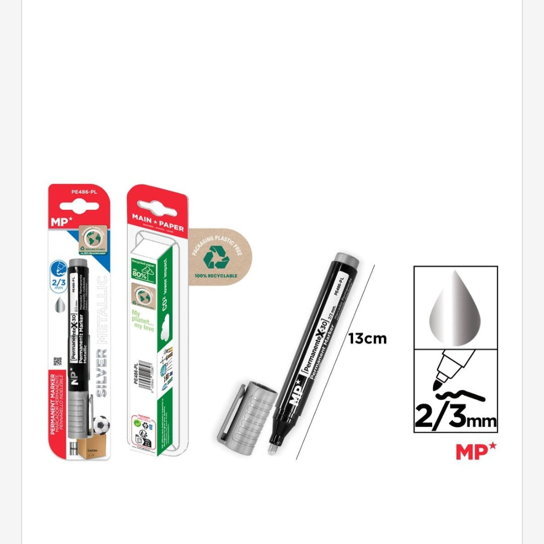 Rotulador marcador permanente Plata