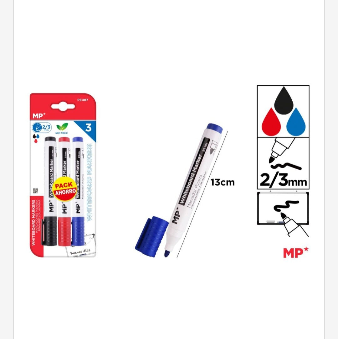 Pack de 3uds marcadores de pizarra