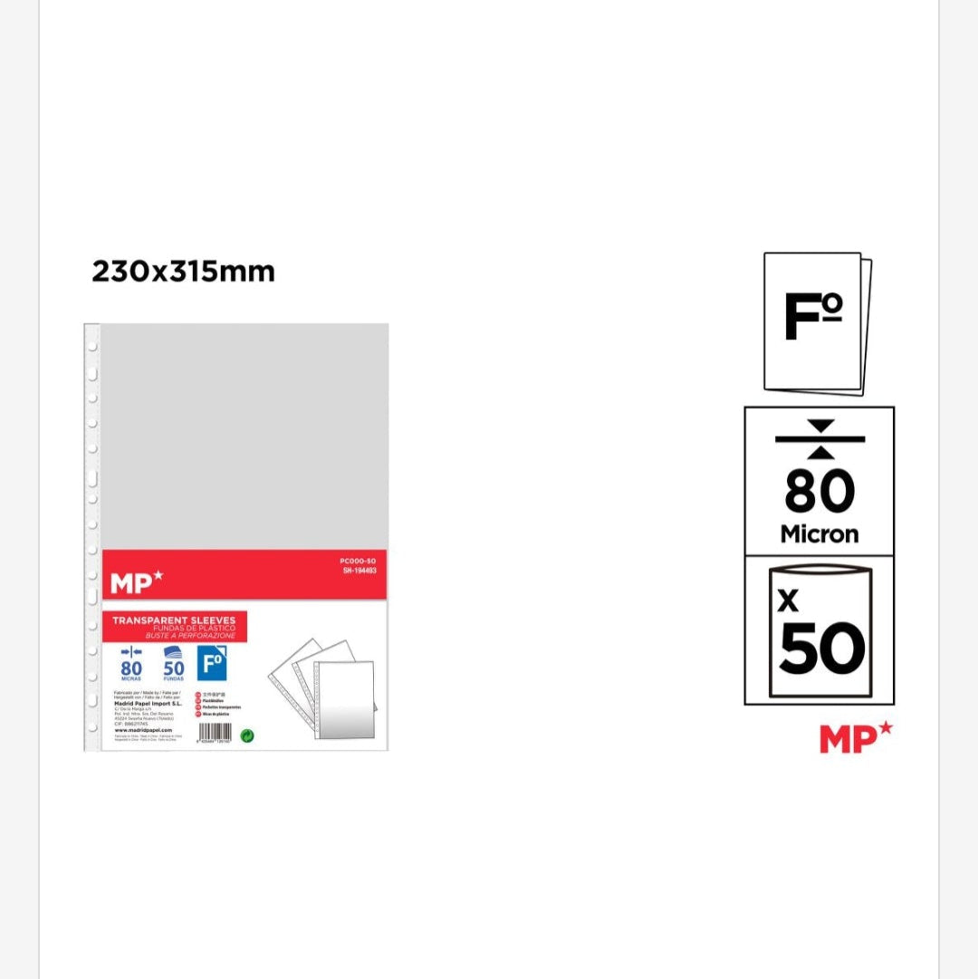 Fundas para folios 50 unidades A4