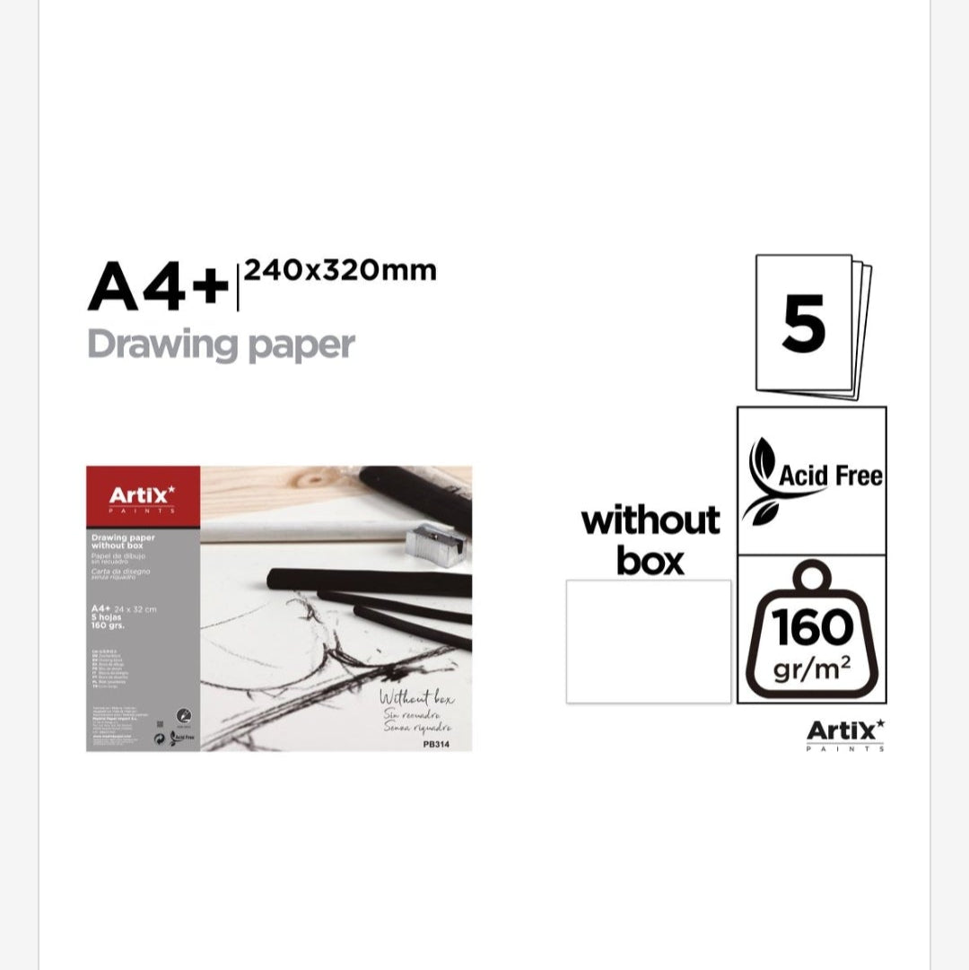 Papel de dibujo sin caja A4+ 160gr/m2