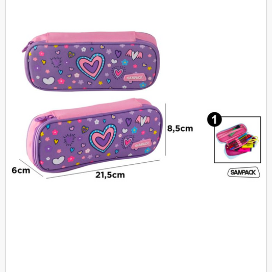 Estuche decorado con corazones