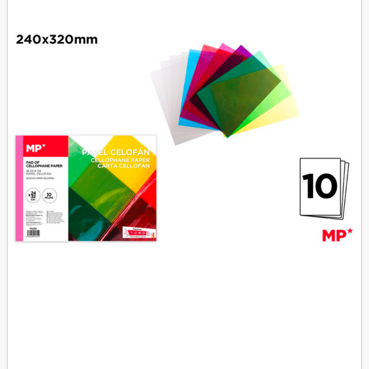 Block de papel celofán 10 hojas