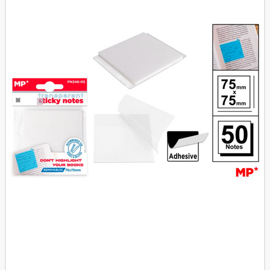 Notas adhesivas post it transparentes 75mm