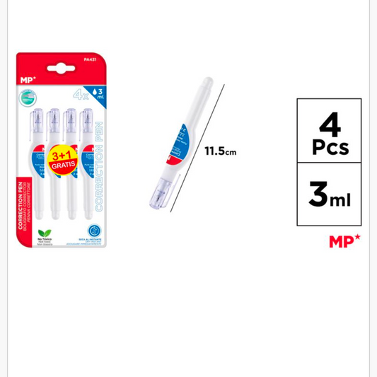 Corrector typex punta fina 4uds