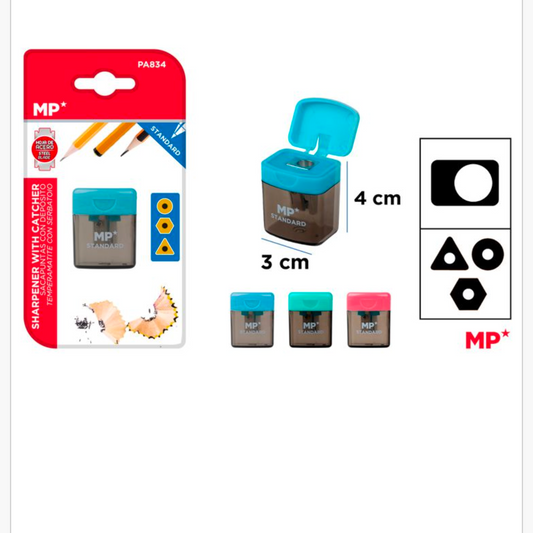 Sacapuntas con depósito y tapa