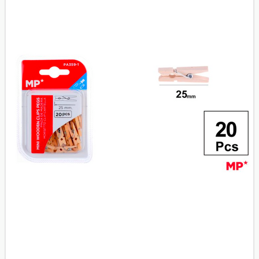 MP Pinza madera 25 mm – 20 uds