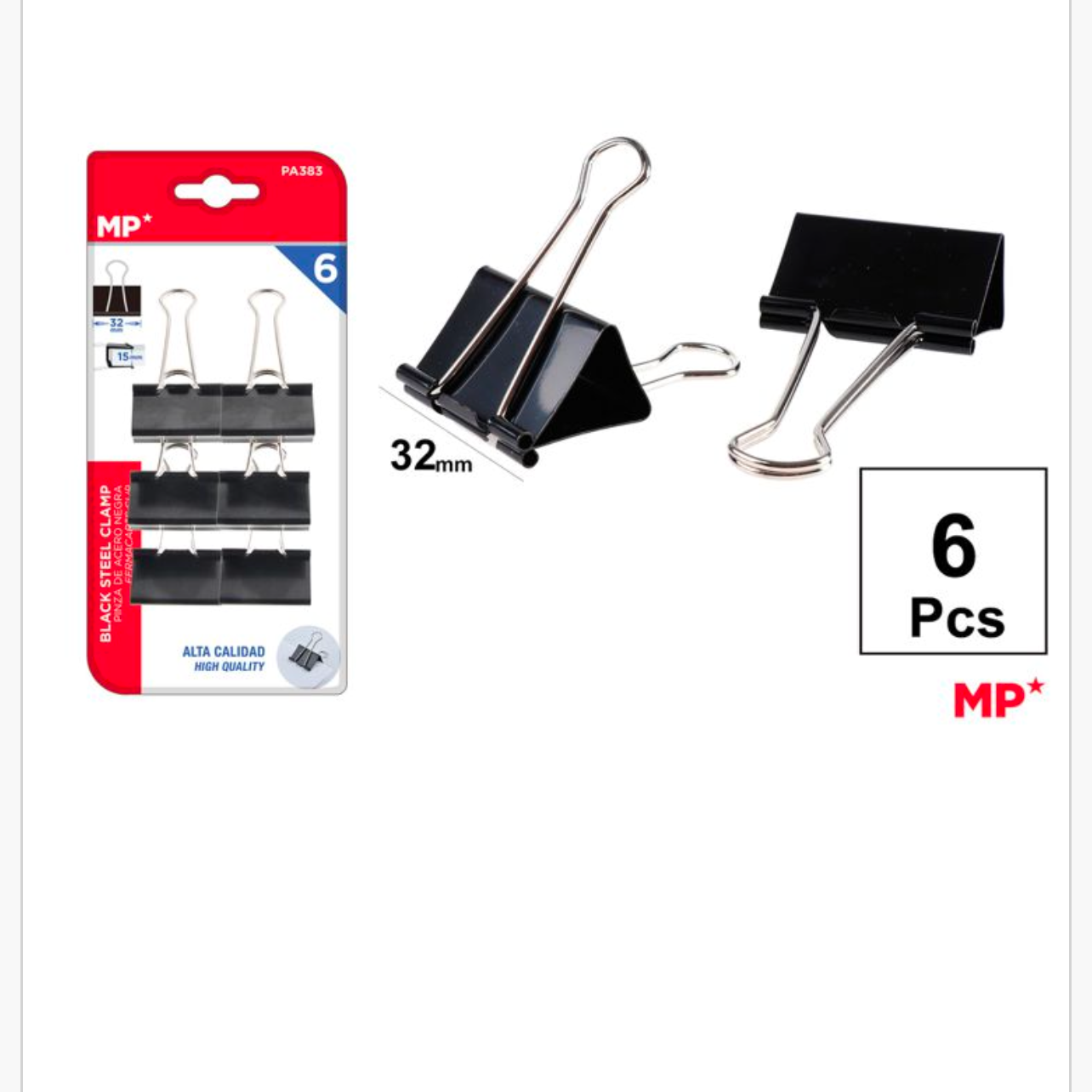 MP pinza de acero negro 6pcs