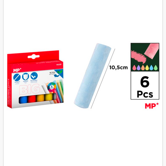 MP tizas grandes de colores 6 unidades