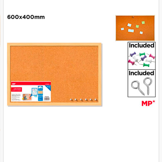 MP Pizarra corcho doble cara 40 × 60 cm