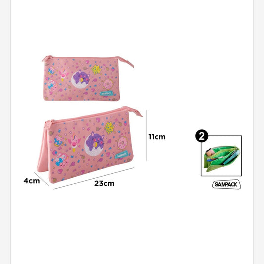 Estuche con dos compartimentos donut