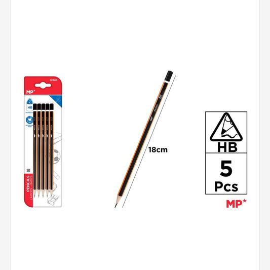 Lápices HB pack de 5uds 18cm