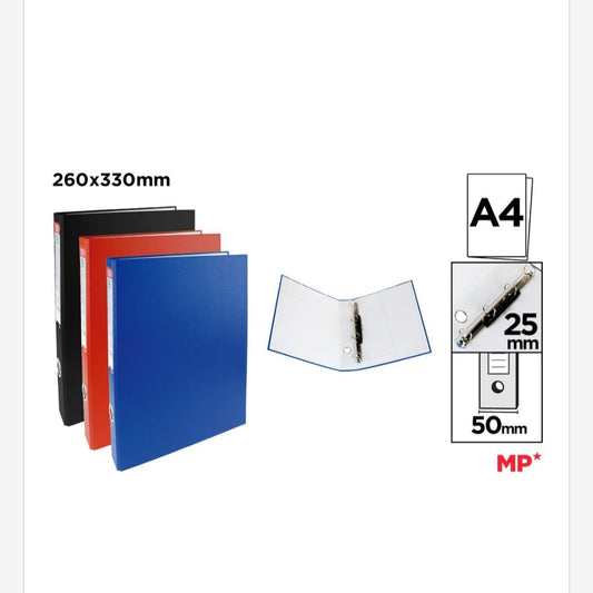 Carpeta archivador 4 anillas colores 50mm 25 mm A4