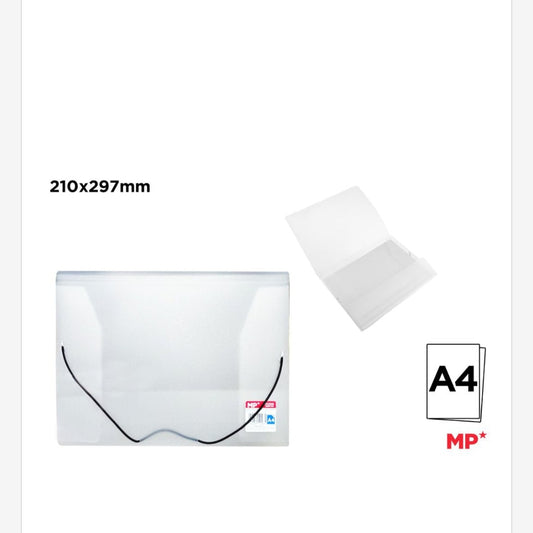 Carpeta solapa y goma blanco A4