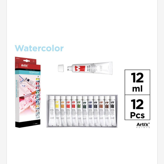 Pintura acuarela 12 tubos