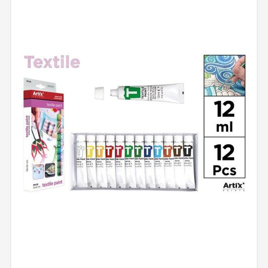 Pintura textil 12 tubos