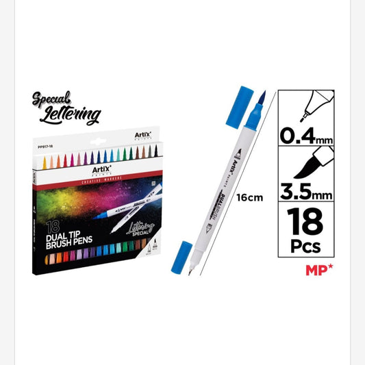 Rotulador doble punta pincel para lettering