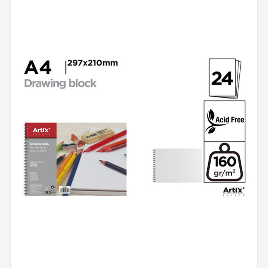 Bloc de dibujo 24 hojas A4