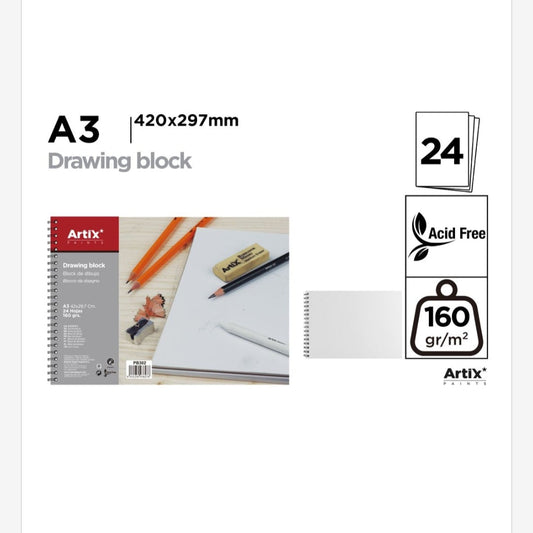 Bloc de dibujo 24 hojas A3