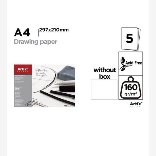 Papel de dibujo sin recuadro A4 160gr/m2