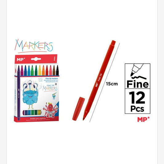 Rotuladores finos 12 uds