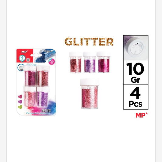 Purpurina glitter 4 unidades
