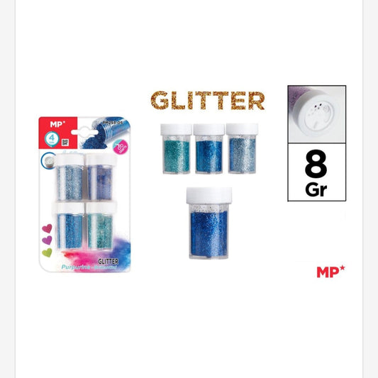 Purpurina glitter 4 unidades