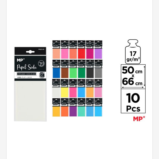 Papel de seda de colores NO metalizado ni Fluor 50*66cm